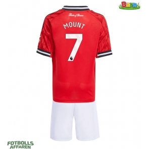 Manchester United Mason Mount #7 Hemmaställ Barn 2025-26 Kortärmad (+ Korta byxor)